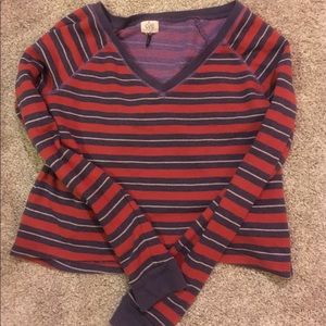 cropped, striped sweater